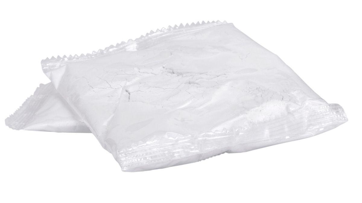 A bag of plaster of paris (POP) solution