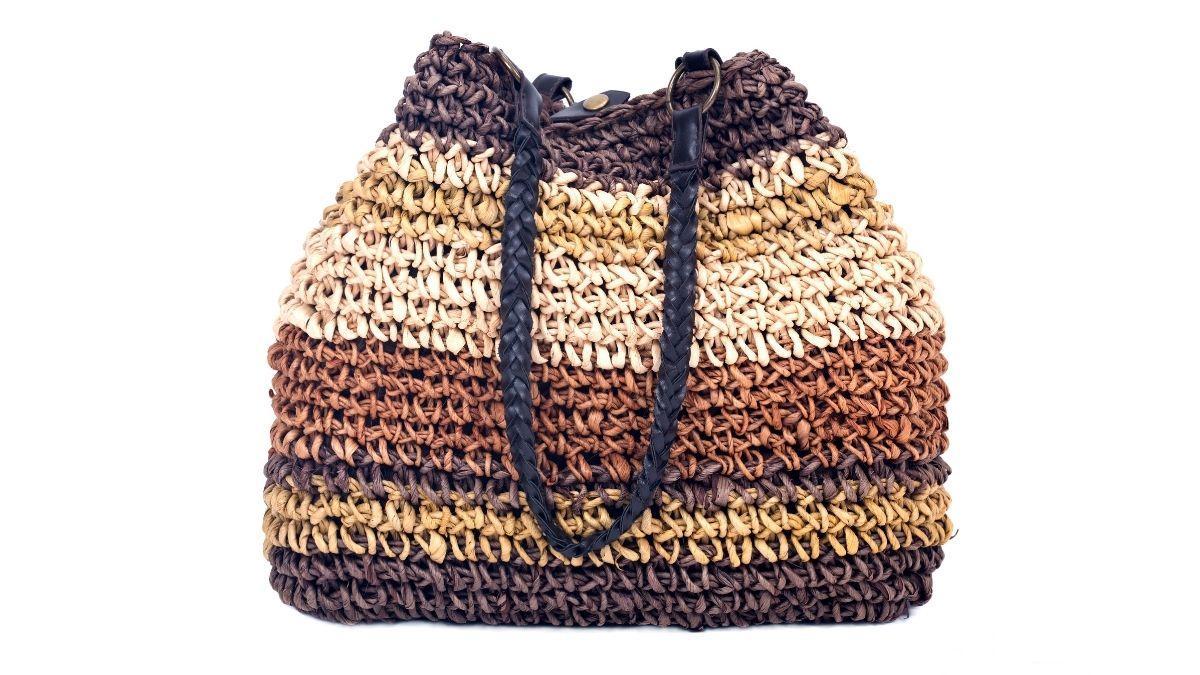 A straw bag made from dried corn husks