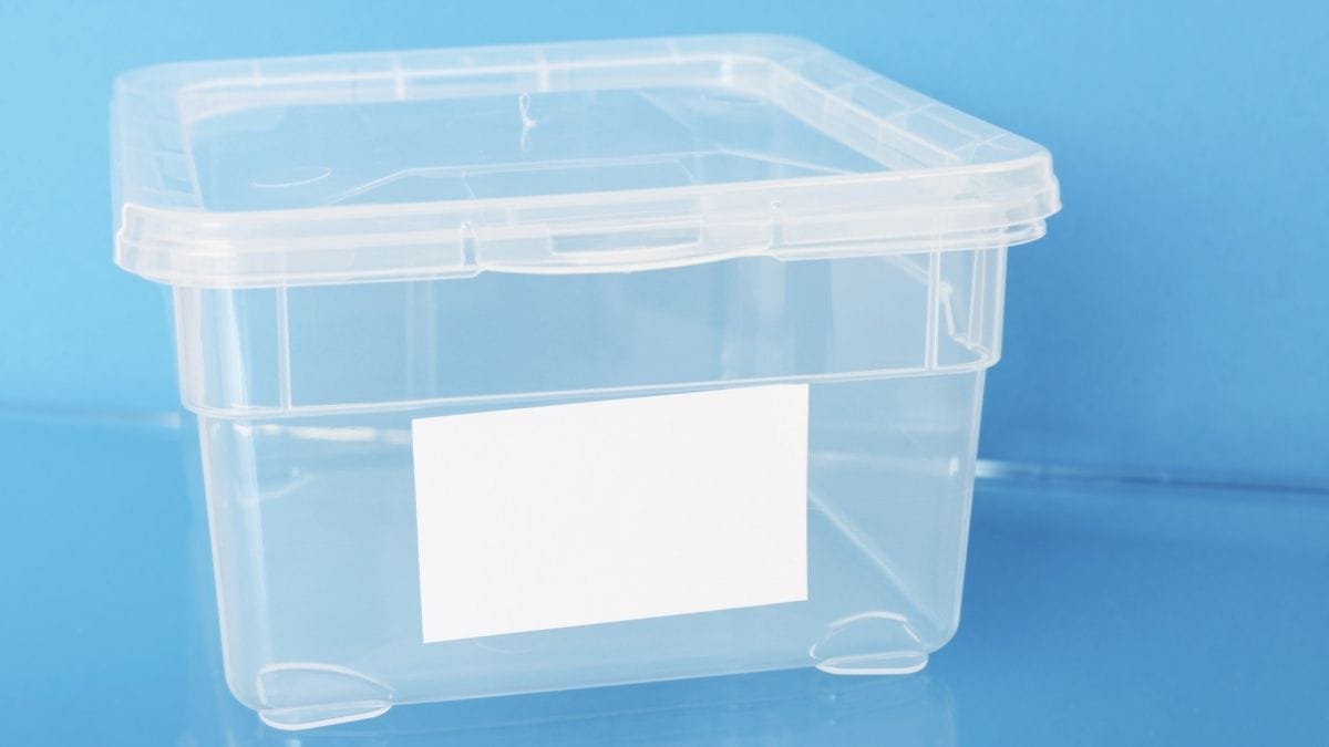 an airtight plastic container