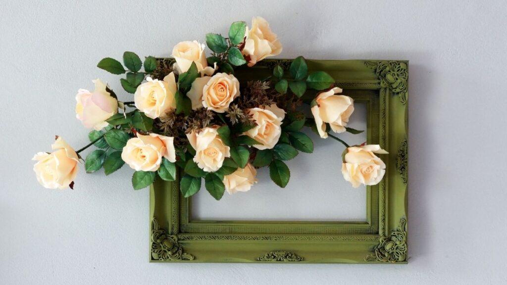 A unique handmade photo frame with flower detail