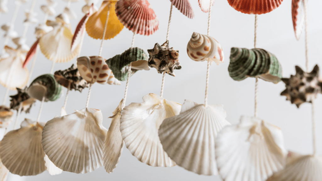 various hanging shell crafts
