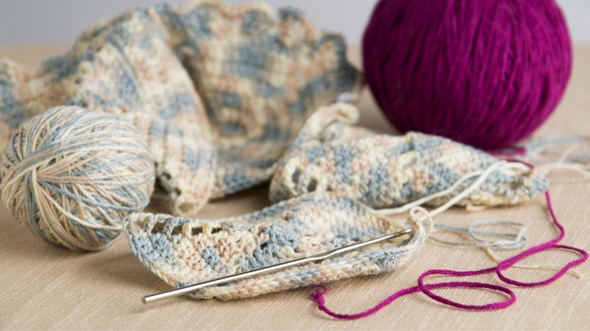 Crochet work rippling at the edges
